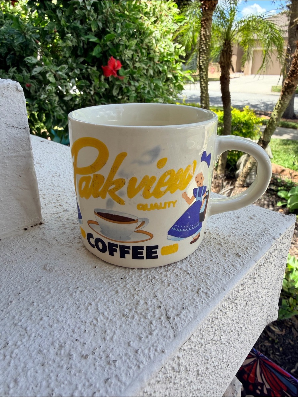 Vintage 1992 Westwood Yesteryear Parkview Quality Coffee Mug Retro Advertising
